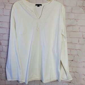 LandsEnd Tunic White L 14-16